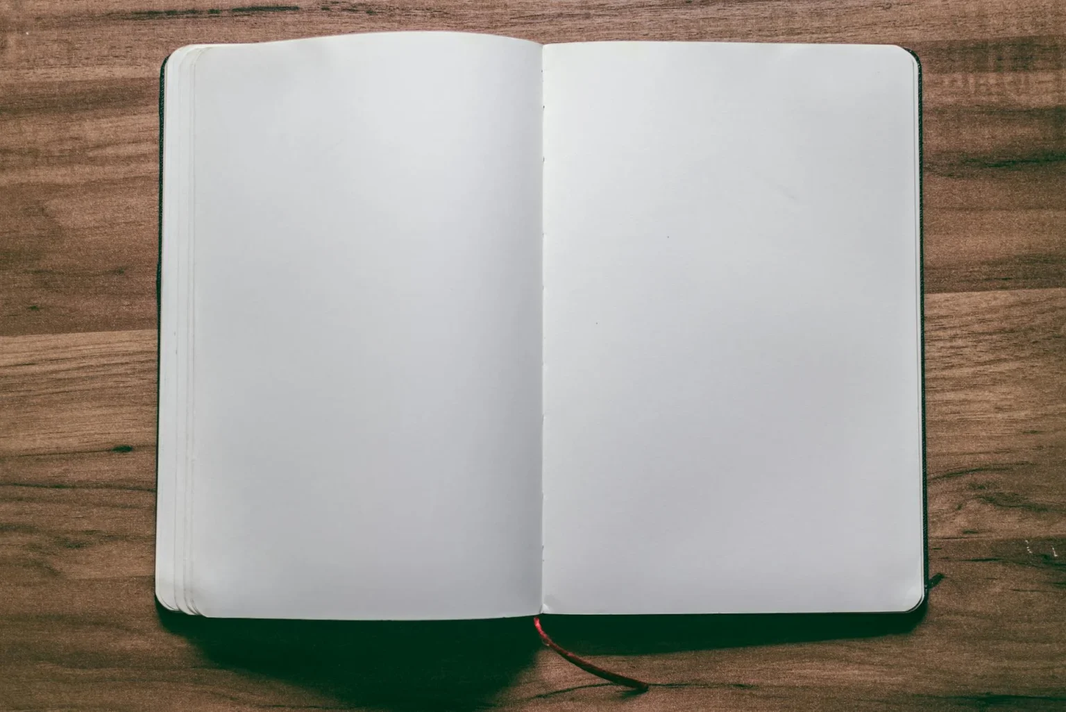 Notebook with white blank papers
