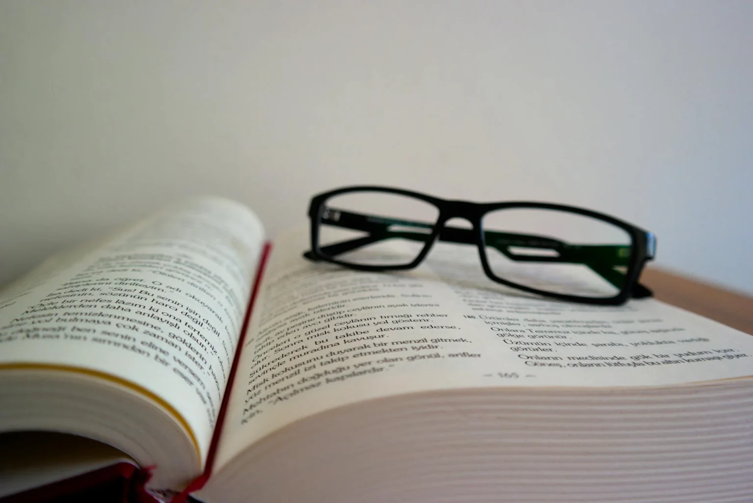 Glasses on dictionary